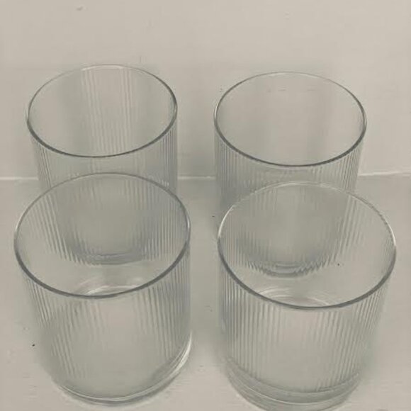 A Classic Vintage Bormioli Set Of 4 Optique Old Fashion 14oz Drinking Glasses Ma - Picture 3 of 12